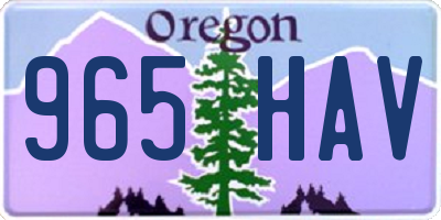 OR license plate 965HAV