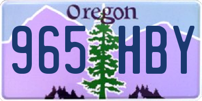 OR license plate 965HBY