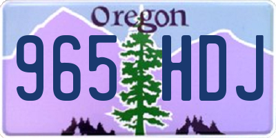 OR license plate 965HDJ