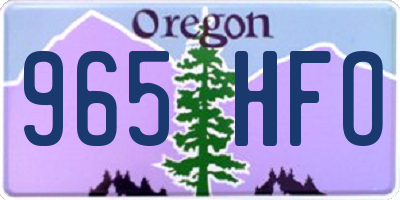 OR license plate 965HFO