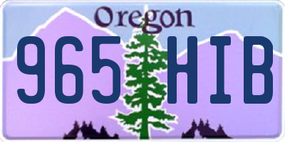 OR license plate 965HIB