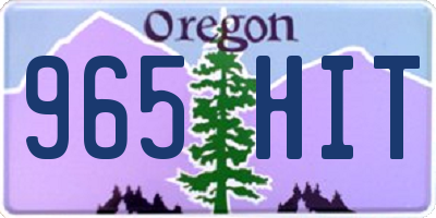 OR license plate 965HIT