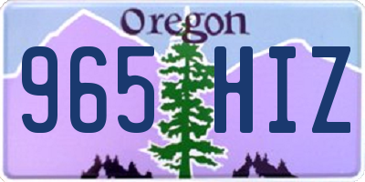 OR license plate 965HIZ