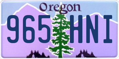 OR license plate 965HNI