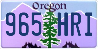 OR license plate 965HRI