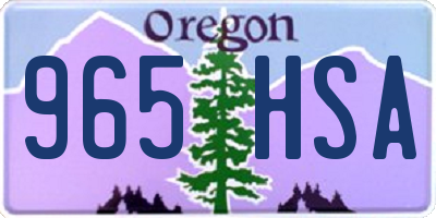 OR license plate 965HSA
