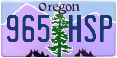 OR license plate 965HSP