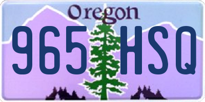 OR license plate 965HSQ