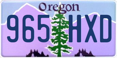 OR license plate 965HXD