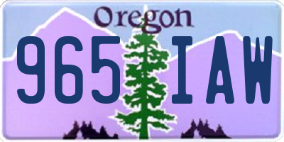 OR license plate 965IAW