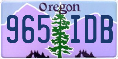 OR license plate 965IDB