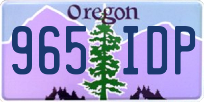 OR license plate 965IDP