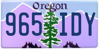 OR license plate 965IDY