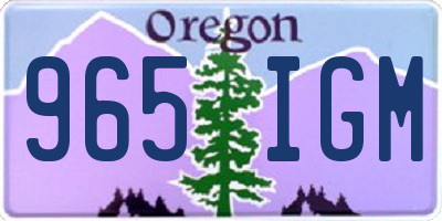 OR license plate 965IGM