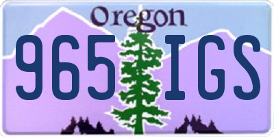 OR license plate 965IGS