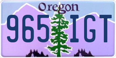 OR license plate 965IGT