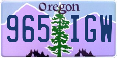OR license plate 965IGW