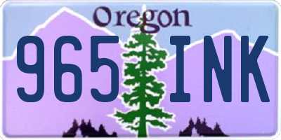 OR license plate 965INK