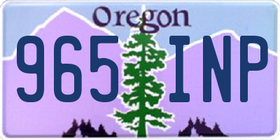 OR license plate 965INP