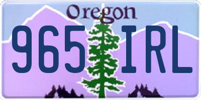 OR license plate 965IRL