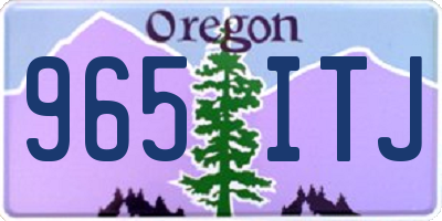 OR license plate 965ITJ