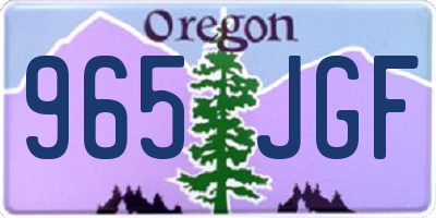 OR license plate 965JGF