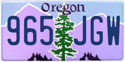 OR license plate 965JGW