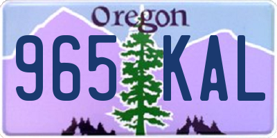 OR license plate 965KAL