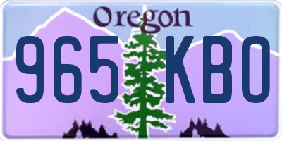 OR license plate 965KBO