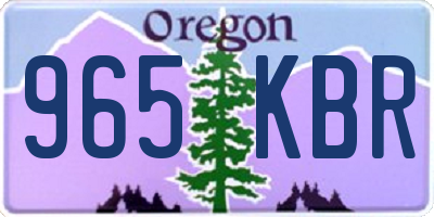 OR license plate 965KBR