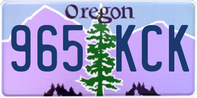 OR license plate 965KCK