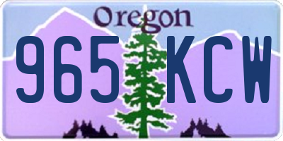 OR license plate 965KCW