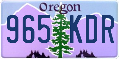 OR license plate 965KDR