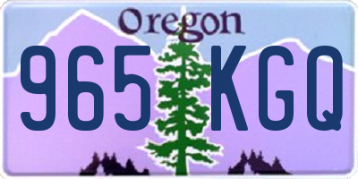 OR license plate 965KGQ