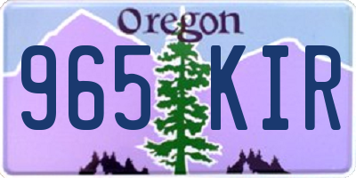 OR license plate 965KIR