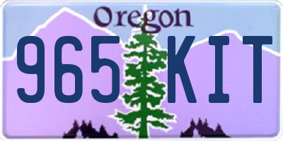 OR license plate 965KIT