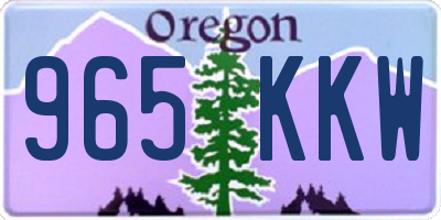 OR license plate 965KKW