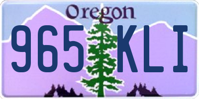 OR license plate 965KLI