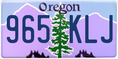 OR license plate 965KLJ