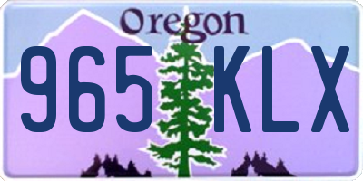 OR license plate 965KLX