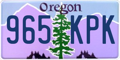 OR license plate 965KPK