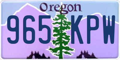 OR license plate 965KPW