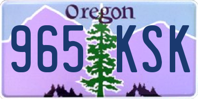 OR license plate 965KSK