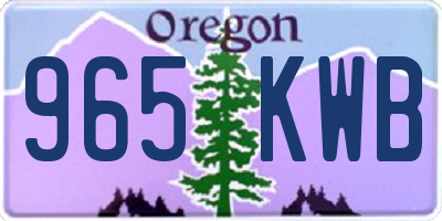 OR license plate 965KWB