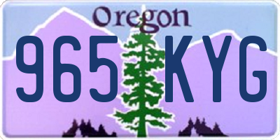 OR license plate 965KYG
