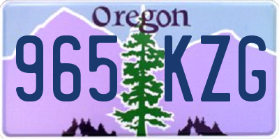 OR license plate 965KZG