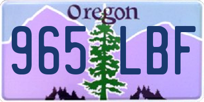OR license plate 965LBF