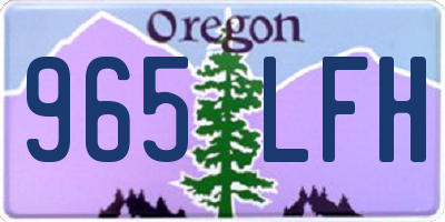 OR license plate 965LFH