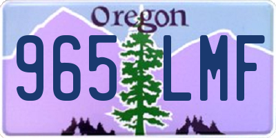 OR license plate 965LMF