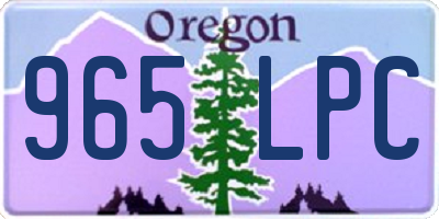 OR license plate 965LPC